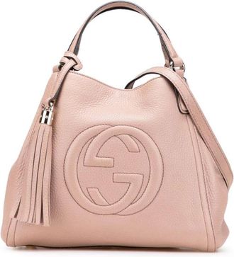 Gucci Pre-owned Handbags, female, Pink, Size: ONE SIZE Pre-owned Tote Bag with Tassel and Shoulder Strap