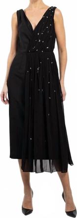 Mant&ugrave; Gem Embellished Sleeveless Dress In Black