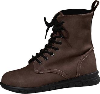 Generic Womens Lace-Up Boots with Heel Lace-Up Ankle Boots Flat Leather Boots Womens Boots Lace-Up Boots Hiking Boots Work Boots Short Boots Slip On Boots Win