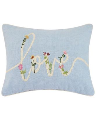 Peking Handicraft Floral Love Cord Embroidered Pillow