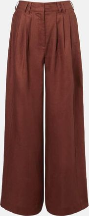 Poss&eacute; Parker high-rise linen wide-leg pants