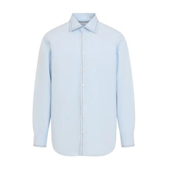 Prada Katoenen overhemd met lange mouwen - Heren - Overhemden - Blauw - Maat: 3XL Katoen