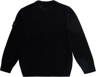 Stone Island Boys Crew Neck Sweater Black Wool Tops Top