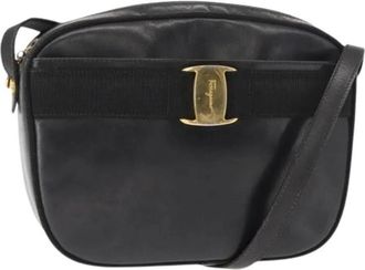 Ferragamo Pre-owned Leather Cross Body Bag - Dames - Vintage Schoudertas - Zwart - ONE Size - Leer - Vintage