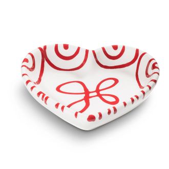 Gmundner Keramik Gmundner Keramik - Gmundner Cer&aacute;mica Roja Flameada, Cuenco En Forma De Coraz&oacute;n (l10cm)