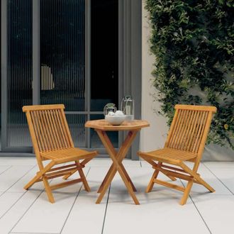 vidaXL Juego De Comedor Para Jard&iacute;n 3 Piezas Madera Maciza De Teca Vidaxl