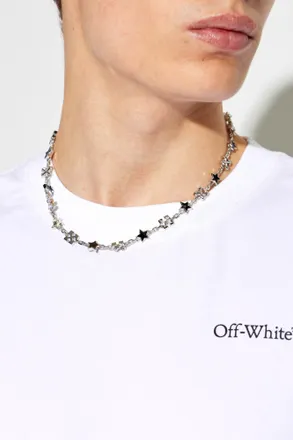 Off-white Short Necklace, Mens, Silver