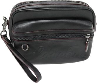 Coach Pre-owned Clutches, female, Black, Size: ONE SIZE Pre-owned Leather Clutch