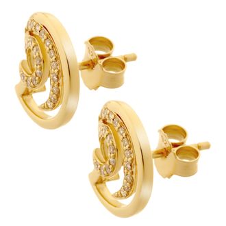 Orphelia Elaine WoMens 925 Sterling Silver Stud Earrings - Gold ZO-7084/2 - One Size