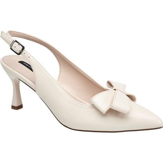 French Connection Brinton Oversized Bow Kitten Heel in Cream at Nordstrom, Size 10