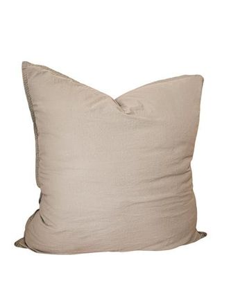 Anaya with Love Stonewashed Cotton Percale Pillow with Down Alternative Insert in Euro Rustic Beige at Nordstrom, Size 26X26