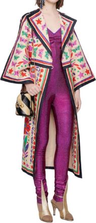 Gucci Pre Fall 19 Runway Purple Crystal Catsuit Size XXL