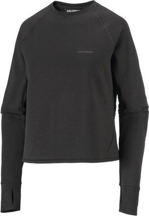 Salomon Sntial Lightwarm Crew Neck Fleecepullover f&uuml;r Damen | schwarz