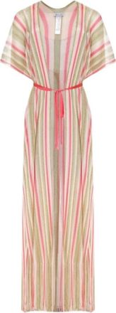 Beliza Gestreepte Roze Gebreide Gilet - Dames - Strandmode - Veelkleurig - ONE Size - Polyester - Badmode