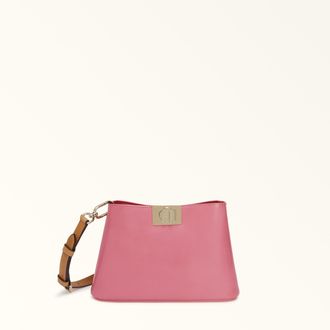 Furla Fleur Borsa A Spalla Blossom Rosa Vitello Spazzolato + Vacchetta Donna