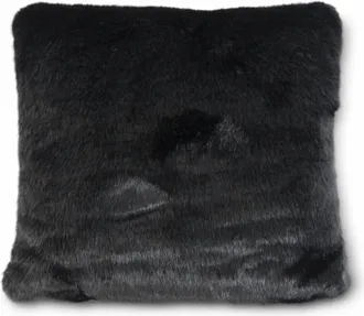 K&K Interiors Faux Fur Pillow In Black