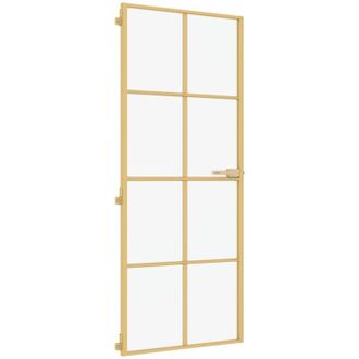 vidaXL Puerta De Interior Dorada Vidrio Templado Y Aluminio 83x201,5cm Vidaxl