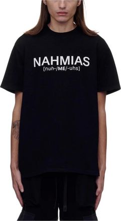 Nahmias Tops, Heren, Zwart, M, Katoen, Uitspraak T-shirt
