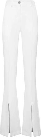 Philipp Plein Cady High Waist Trouser - Dames - Wijde Broeken - Wit - L - Polyester - Broeken