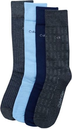 Calvin Klein 4-Pack Assorted Dress Socks in Grey Assorted at Nordstrom