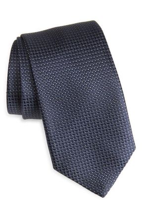 Canali Neat Silk Tie in Navy at Nordstrom