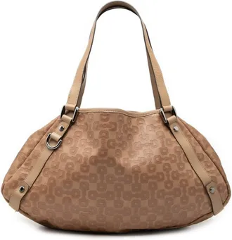 Gucci Horsebit Beige Leather Handbag Tote Bag (Pre-Owned)