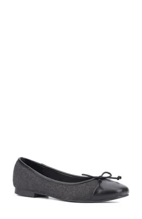New York & Company Patricia Cap Toe Flat in Black Denim at Nordstrom Rack, Size 10