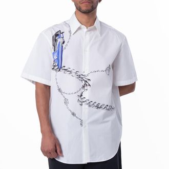 Burberry Knight Hardware Cotton Shirt, Size X-Large