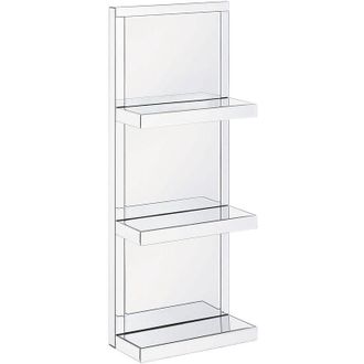 Beliani Beliani - Estante Para Ba&ntilde;o Efecto Espejo Plateado 3 Estantes Vidrio Templado Glam Decorativo Gaona