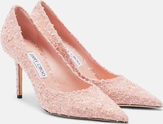 Jimmy Choo London Love crystal-embellished mesh pumps