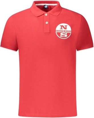 North Sails Tops, Heren, Rood, M, Katoen, Rode Katoenen Poloshirt