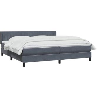 vidaXL Cama Box Spring Con Colch&oacute;n Terciopelo Gris Oscuro 180x220 Cm Vidaxl