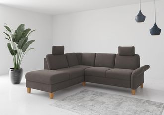 HOME AFFAIRE Ecksofa »Rochelle, L-Form« wahlweise mit Armteilverstellung, Bettfunktion und Bettkasten