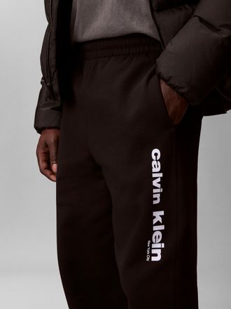 Calvin Klein Sweathose CALVIN KLEIN, Herren, Gr. L, N-Gr, schwarz, Sweatware, Obermaterial: 92% Baumwolle, 8% Polyester, unifarben, regular fit lang, Hosen Sweatho