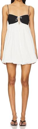 Nia Nicolette Mini Dress In White/ Black