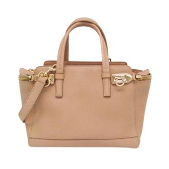 Ferragamo Pre-owned Handbags, female, Pink, Size: ONE SIZE Pre-owned Ez-21 E424 Gancini Handbag
