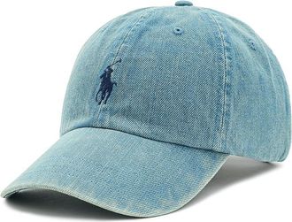 Polo Ralph Lauren Indigo Denim Ball Mens Cap Traditional Hats Light Wash Denim, Cotton/Denim