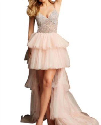 Jovani Open Back Dress In Pink