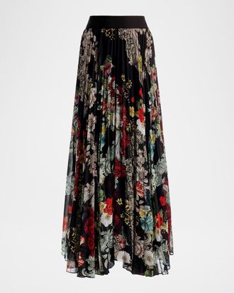 Alice & Olivia Katz Pleated Maxi Skirt