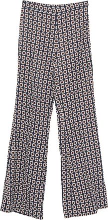 Sandro floral-pattern trousers - women - Viscose/Linen/Flax - 38 - Blue