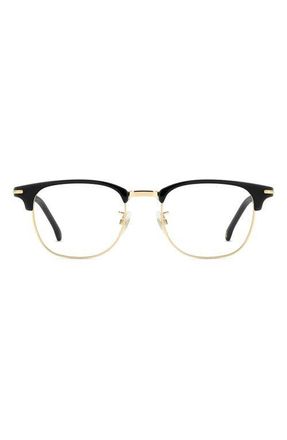 Carrera 50mm Rectangular Optical Glasses in Black Gold at Nordstrom