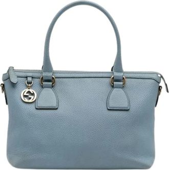 Gucci Pre-owned Handbags, female, Blue, Size: ONE SIZE Pre-owned Vintage Leather Handbag