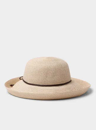 Canadian Hat Womens Cuff and bow straw cloche