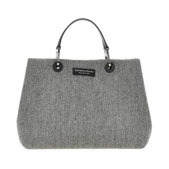 Emporio Armani MyEA Medium Shopping Bag - Dames - Tassen - Grijs - Maat: ONE Size Katoen