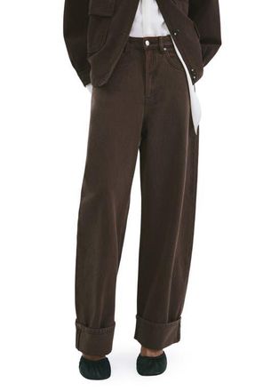 Mango Cuffed Balloon Jeans in Chocolate at Nordstrom, Size 10