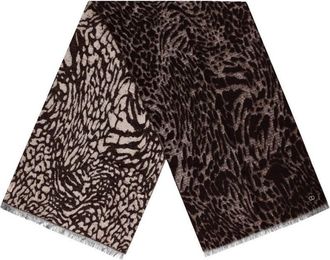 Twinset Burgundy Scarf With Animal Print