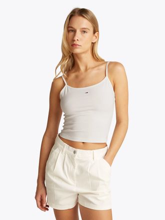 Tommy Jeans Tanktop TOMMY JEANS TJW 2PACK ESSENTIAL STRAP TOP, Damen, Gr. XL (42), blau (ecru, sweet blau), Jersey, Obermaterial: 95% Baumwolle, 5% Elasthan, unif