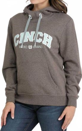 Cinch Womens Logo French Terry Hooded Sweatshirt In Brown