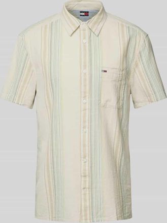 Tommy Jeans Regular Fit Freizeithemd aus reiner Baumwolle in Beige, Gr&ouml;&szlig;e XS