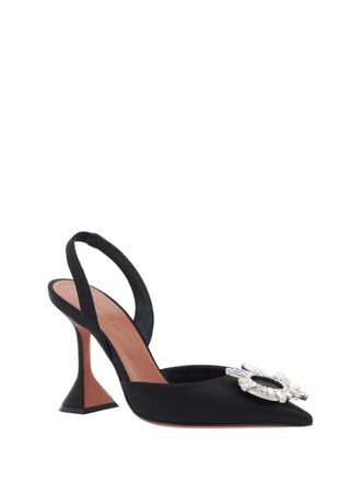 Amina Muaddi Begum Sling Slingback Heel - Black